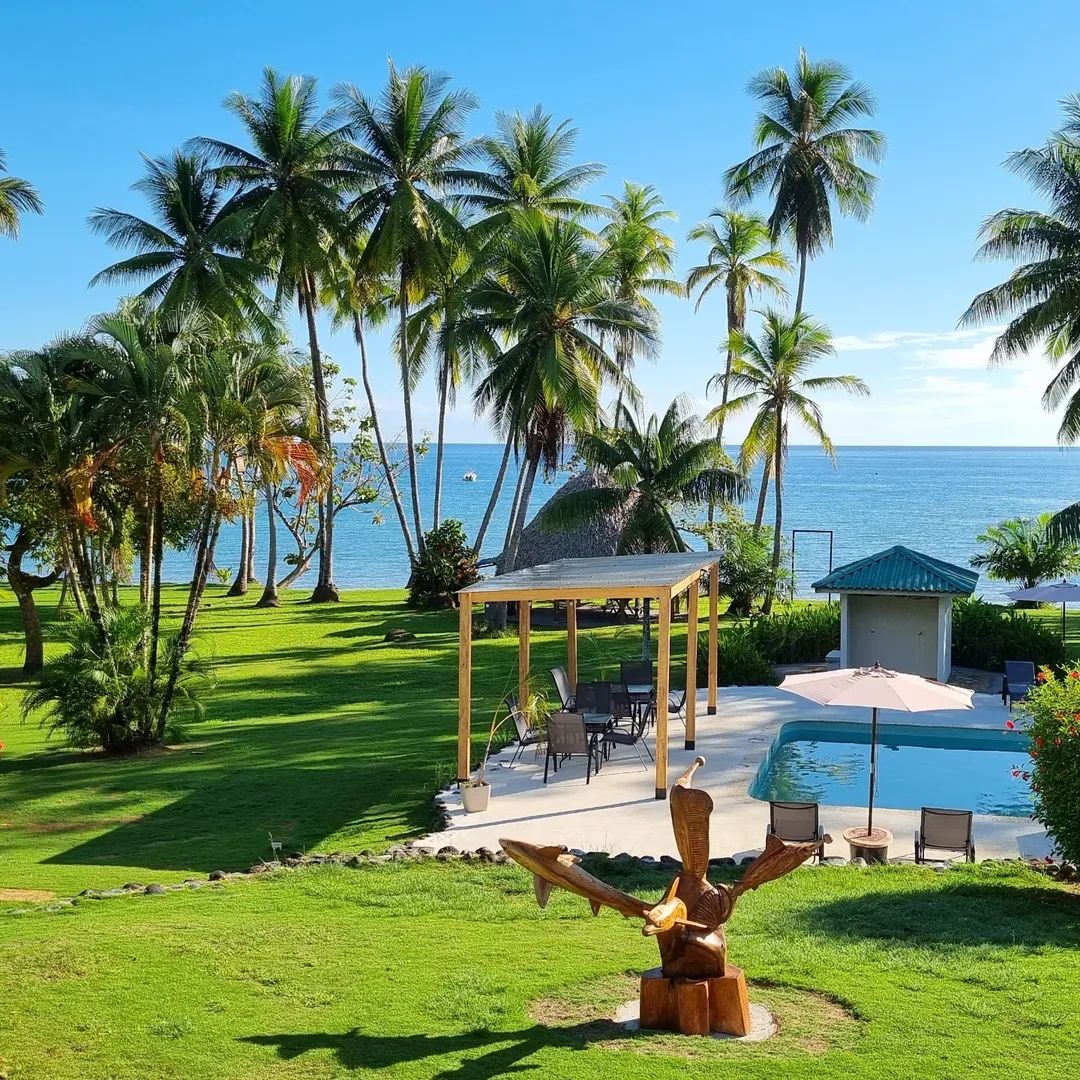 Lush garden and pool